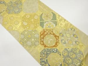 蜀江に花唐草・角倉文・花鳥模様織出し袋帯